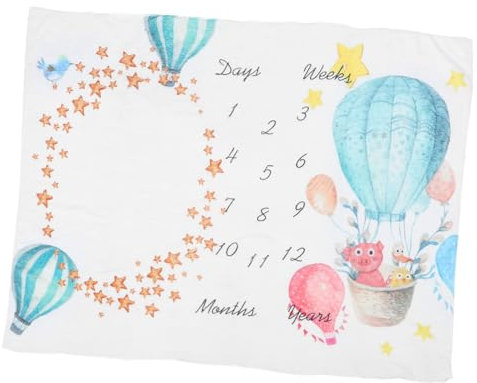 Hemobllo Babyfotodecke aus Flanell Weiße Meilensteindecke für Neugeborene Atmungsaktiv und Abriebfest als Fotohintergrund für Kinderwagen