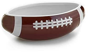 40YARDS American Football Schüssel / Schale | Größe XXL | 28 cm | Keramik | Maßstabsgetreue Snackschale in American Football Form | Erhabene, fühlbare Naht | Snacks und Süßigkeiten | Geschenk für Fans