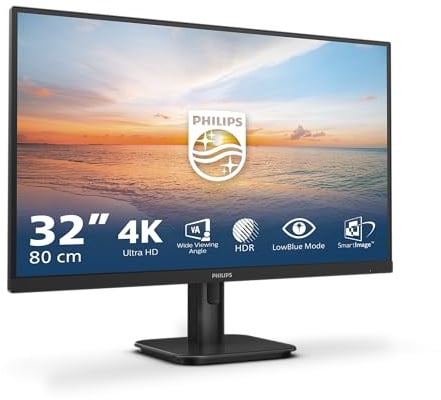 Philips 32E1N1800LA - 32 Zoll Ultra HD Monitor, Adaptive Sync, HDR10, Lautsprecher (3840x2160, 60 Hz, DisplayPort, HDMI) schwarz