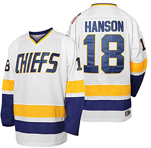 Herren Hanson Brother 16 Jack 17 Steve 18 Jeff Charlestown Chiefs Movie Hockey Trikot