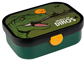 Mepal - Lunchbox Campus - Bento Lunchbox für Kinder - Brotdose mit Bento-Fach & Gabel - Meal Prep Box mit Clip-Verschluss - BPA-frei & Spülmaschinenfest - 750 ml - Dino