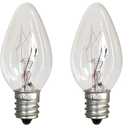 ShuoHui C7 Glühbirne E12 7W, AC 230V, 40LM Dimmbar, Warmweiß 2700K, Ersatzbirne Für Himalaya-Salzlampe, Salzkristalllampe, Salzsteinlampe, Orientierungslicht, Nähmaschine, Nachtlicht (2)