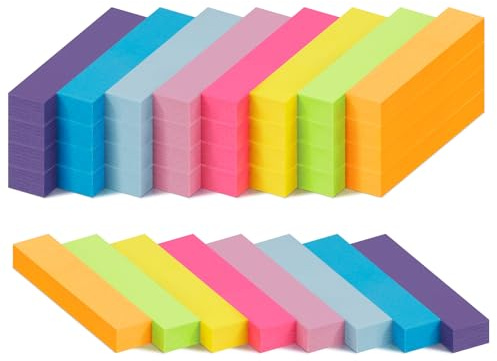 4000 Stück Haftnotizen Klein,15 x 50mm Sticky Notes 8 Farben,Haftnotizzettel zum Markieren,Klebezettel Klein Bunt,Selbstklebende Notizblöcke Book Tabs für Schul,Büro,Hause, Sitzung,500 Blatt pro Farb