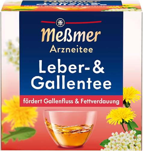 Meßmer Leber- und Gallentee | fördert Gallenfluss & Fettverdauung | Arzneitee | 9 Teebeutel (Packung mit 5)