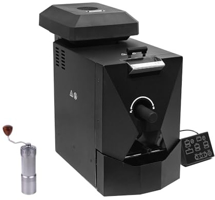 Kommerzieller Kaffeebohnenröster Kaffeeröster aus Edelstahl & Aluminium, 1000 W, 350-400g Kapazität, 9 automatische Programme