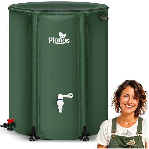 Plonos Regentonne Regenfass 500 L Mit Auslaufhahn PVC UV Beständig 98 x 80 cm Grün