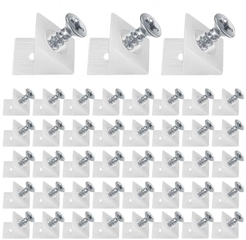 150 Stk Rückwandverbinder, Schubladen Keile, Durchhängende Schubladenböden, Schrankrückwand, Kunststoff Rückwandhalter mit Schrauben - Weiß (150)