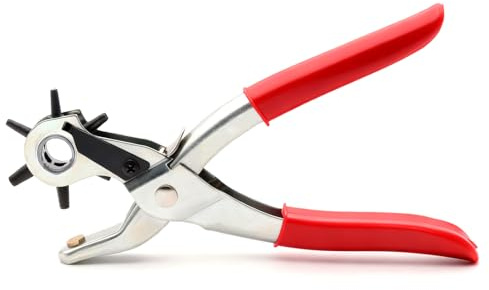 Lochzange für Leder Gürtel, Gürtellochzange mit 6 Größen 2–4.5mm Ledergürtel Puncher Drehlochzange Profi Leder Lochzange Gürtel Locher Papier Stoff Stanzer Werkzeug für Gürtel Karten Uhrenarmbänder
