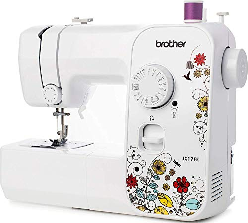 Brother JX17FE Nähmaschine für Anfänger mit 17 Nähprogrammen, Freiarm, Elektrische Nähmaschinen, Geeignet für Jeans, Für Kleidung-Reparaturen im Haushalt, Automatischer Einfädler