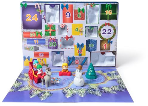 Spin Master PAW Patrol Adventskalender 2024 – 24 Spielzeug-Überraschungen für eine fantasievolle Winterwelt, 7 Welpenfiguren, Tierfiguren und Zubehör, ab 3 Jahren