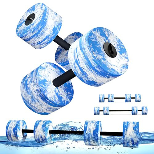 HAPBEAR 3-in-1 Wasserhanteln mit Verbindungsstange – 2er-Set Aqua Hanteln & Wassergymnastik Zubehör – Aquafitness Geräte für Reha, Schwimmtraining & Wassersport