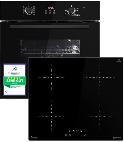 KKT KOLBE Herdset SET8005FBIH859RL, Backofen und Induktionskochfeld | 60 cm Backofen BO8005FB, 59 cm Induktionskochfeld IH85900RL, Grill, Heißluft, Automatik-Timer, 2-fach Wärmeschutzverglasung