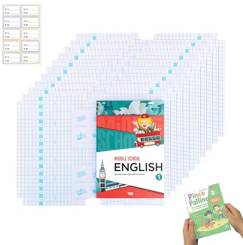 Ztolbriy 10 Stück 16K Buchfolie Selbstklebend Buchschutzfolie Selbstklebend Transparent Einstellbar Langlebig Wasserabweisend Heftumschläge für Schule Home Office Studium