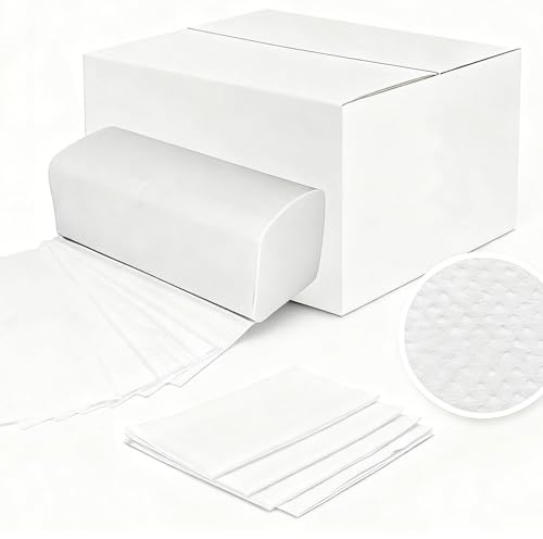 Papierhandtücher 23 x 21 cm | 2-lagig Weiß | ZZ-/V-Falz Falthandtücher | 20 x 200 Stk. (ca. 4000 Blatt)