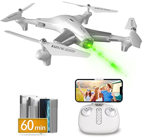 Loolinn | Drohne Quadrocopter mit Kamera HD für Kinder ab 12 Jahren als Geschenk - Optischer Flusspositionierungs, Sehr stabiler Flug, 60 Minuten lange Flugzeit, 360°-stunts, Geprüftes C0-Zertifikat