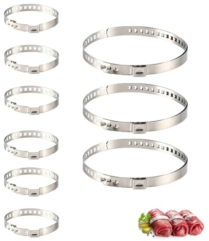 9 Stück Edelstahl Rouladenklammern Set, mit Grillspießen Fleischnadeln Größenverstellbar für Fleisch Fingerfood Drehspieß, Ideal für Grillen Partys Küche Vielseitig