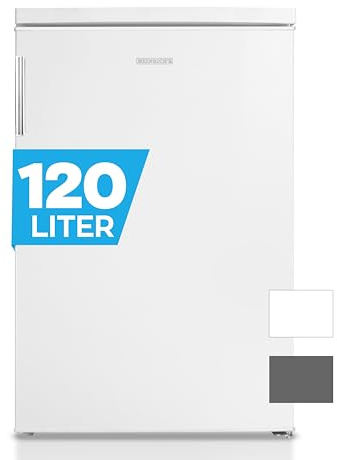 HEINRICHS Getränkekühlschrank 120L klein kompakt leise: 40db mit Gefrierfach( 13L) Mini-Bar; Tisch-Kühlschrank; Mini Kühlschrank mit Gefrierfach; perfekt geeignet für Büro Camping Garten Outdoor,weiß