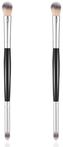 2 Stücke Augen Make-up Pinsel Lidschatten Pinselset Doppelkopf Schminkpinsel Makeup Pinsel Augenpinsel Set Eyeshadow Brush Lidschattenpinsel für Concealer Highlighter Loses Puder