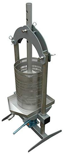 Fischer Kellereitechnik OPRIH18 hydraulische 18 Liter Beerenpresse/Obstpresse/Weinpresse und Honigpresse aus Edelstahl