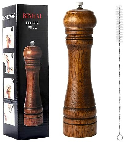 Pfeffermühle - Holz Mühle Gewürzmühle Salzmühlen Pfeffermühlen Set Mit Verstellbarem Keramikmahlwe Mahlwerk 8 Zoll