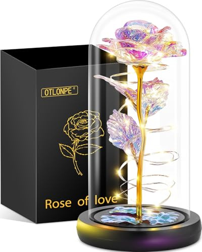 Otlonpe Muttertagsgeschenke für Mama, Ewige Rose Personalisiert Frauen, Blumen Valentinstag Weihnachten Geburtstagsgeschenk für Frauen Mama Freundin Oma