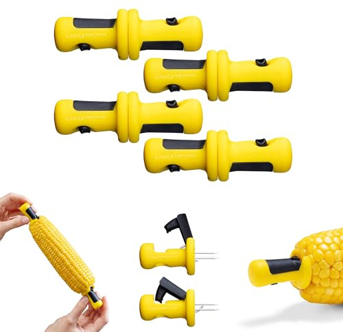 Dreamfarm LOCKORN Maiskolben Spieße 4er Set | Maiskolben Halter zum sicheren Halten von Maiskolben dank Verschluss | Verriegelung zur sicheren Lagerung | Mais Piekser BPA frei | Spülmaschinenfest