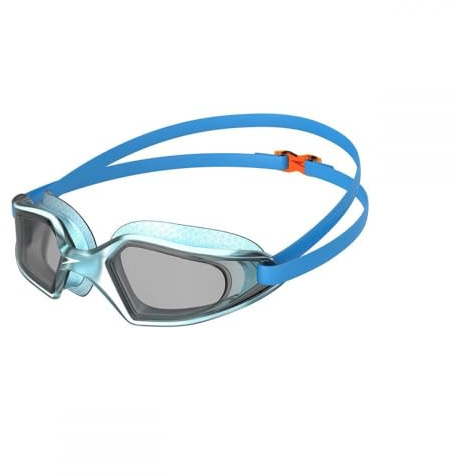 Speedo Unisex Kinder Hydropulse Schwimmbrille | Bequeme Passform | Verstellbares Design | Anti-Beschlag | Wasserdicht Poolblue/Chilliblue/Lghtsmoke One Size