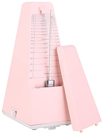Metallmechanisches Kernmetronom Traditionelles Metronome Metronom im Pyramidenstil für Klaviergitarren Violinzubehr(Rosa)