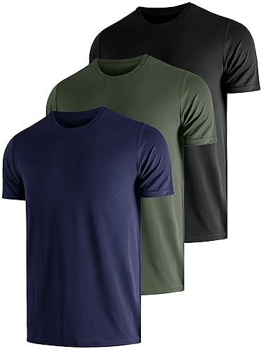 UEEKO UV Schutz Tshirt Herren 3 Pack UPF 50+ Sonnenschutz Functional Sleeve Schwimmen T-Shirts Rash Guard Training Quick-Drying Outdoor Surf Wandern Running Fishing Atmungsaktives Shirts