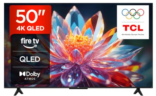TCL 50T6C 50 Zoll QLED Fernseher, 4K UHD Fire TV, HDR10+, Dolby Vision & Atmos, Smart TV mit Sprachsteuerung mit Alexa, Google Cast & AirPlay 2