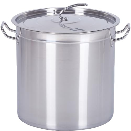 HOOZ Gastronomie Kochtopf Suppentopf - 15 bis 270 Liter Edelstahl Kochtöpfe - ideal geeignet für alle Herdarten & große Küchen - Gastro Topfset (15L)