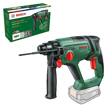 Bosch Akku-Bohrhammer UniversalHammer 18V (ohne Akku; 18 Volt System; Bohren/Hammerbohren/Meißeln; 2,0 J Schlagenergie; SDS plus Werkzeugaufnahme; im Karton)