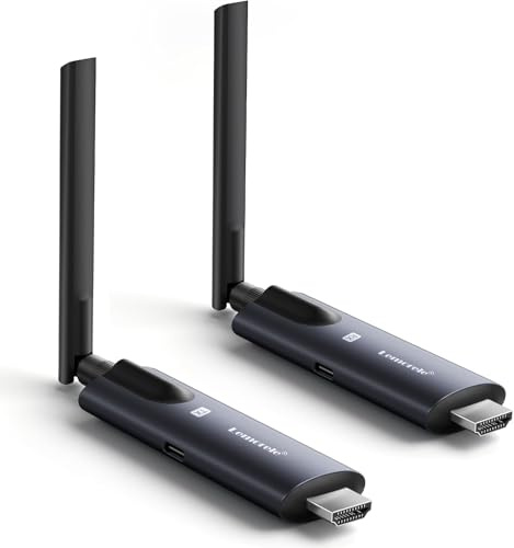 Wireless HDMI Transmitter and Receiver, Lemorele 1080P HDMI Funkübertragung Supports 1 Transmitter zu 4 Empfänger Max Streaming Video für Laptop, Camera, TV Box zu HDTV, Monitor,Projektor