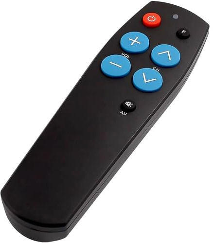 Senioren Fernbedienung TV, Universal Fernbedienung Fernseher mit großen Tasten, Universalfernbedienung für TV und Kabel IR, Vorprogrammiert Anlernbar Batteriebetrieben