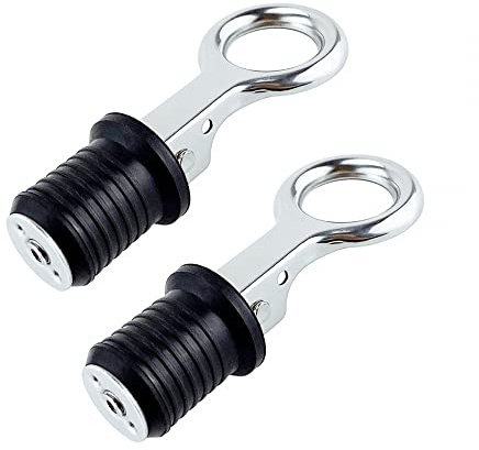 DONGKER Lenzstopfen Boot, 2 Stücke 25mm/ 32mm Marine Ablassstopfen, Ablassschraube mit Edelstahlgriff, Verschlussstopfen Bilgestopfen Schiffszubehör
