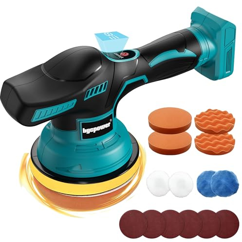 Poliermaschine Auto für Makita 18V Akku LXT, 150mm Exzenterpolierer mit 8 Geschwindigkeiten, Auto Polierset für Autodetaillierung & Lackpflege, Kabellose Schleifmaschine für Kratzer (Ohne Akku)
