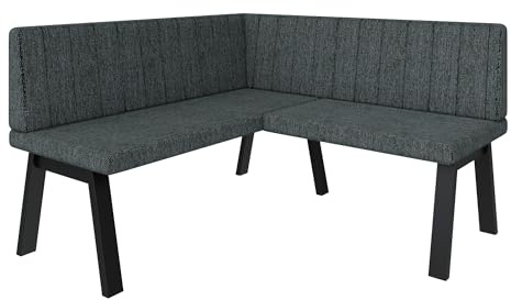 FURNISTAR Eckbank Akiko Metal A - Eckbankgruppe für Ihrem Esszimmer, Küche modern, Sitzecke, Essecke. Perfekt für Küche, Büro und Rezeption. Solide und Starke Verarbeitung. (130x130-Inari96)