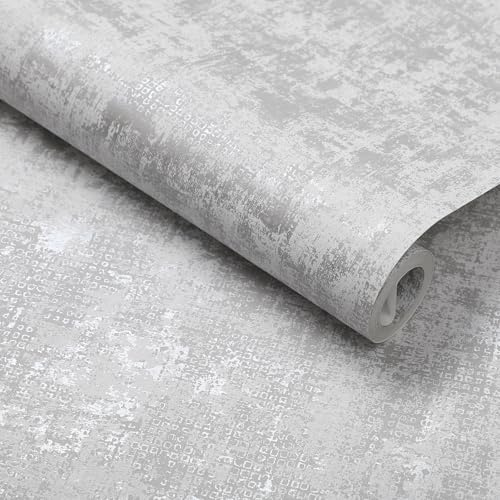 Tarwanear Graue Tapete in Beton-Optik, Retro-Tapete, Steintexturen, Shabby-Chic, matte Tapetenrolle für Wohnräume und Feature-Wände, Schlafzimmer, Flur, 0,53 x 9,5 m