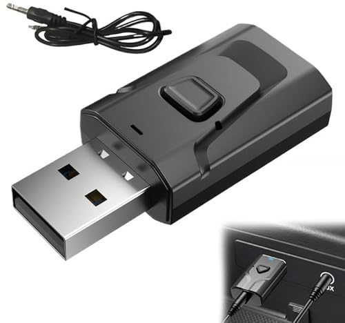 USB Bluetooth Sender Audio Tv Bluetooth Adapter, 2-In-1-Bluetooth Sender | Empfänger Bluetooth Adapter Bluetooth Transmitter mit Klinke 3,5, für/Tv/Pc/Auto/Lautsprecher/Kopfhörer/Heimstereo