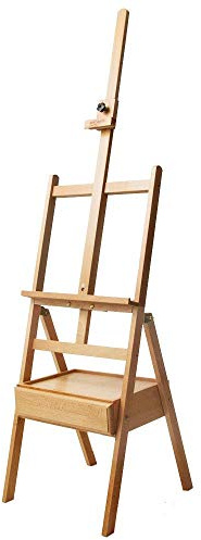 Mont Marte Professionel Staffelei mit die Speicherung Schublade, Buchenholz Staffelei für Leinwände bis 35 Zoll Höhe