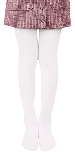 L&K-II Strumpfhose Mädchen Tanzstrumpfhose Feinstrumpfhose Mädchen Mikrofaser Farbig 27251 Weiß 134-140