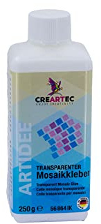 Artidee transparenter Mosaikkleber - Schmucksteinkleber für nicht saugfähige Untergründe - 250g Paste - Made in Germany