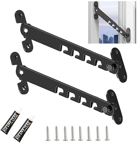 2 Set Fensterstopper Fensterriegel 18 Cm Fensterstopper Metall | Fensterfeststeller für Kippfenster Fensterladen Feststeller Window Open Holder Fensterriegel Zum Einstellen FensteröFfnung
