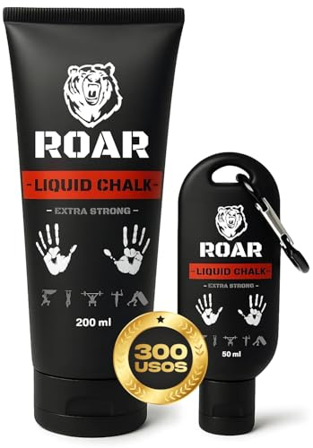 Roar® Liquid Chalk (2-Pack) Flüssiges Magnesia für perfekten Grip beim Sport, Klettern, Bouldern, Calisthenics, Gewichtheben – Flüssigkreide schnell trocknend, extra stark & abwaschbar