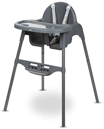Bebeconfort Meely, 2-in-1 verstellbarer Hochstuhl Baby verwandelt sich in Babystuhl, 6 Monate– 3 Jahre (max. 15 kg), leicht (3,3 kg), Reisehochstuhl Baby, einfach zu reinigen, 5-Punkt-Gurt, Dark Grey