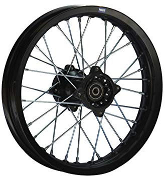 HMParts Stahl Felge 14 Zoll hinten Schwarz Typ 2 Geeignet für fast alle Modelle mit 15 mm Achse Dirt Bike, Pit Bike, XMOTOS, MotoCross