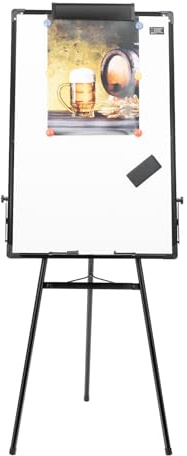 HOARLICN Netisches Whiteboard mit Ständer, Whiteboard Stand Flip Chart Stativ Flipchart-Staffelei Höhenverstellbar Faltdesign Trocken Abwischbar Magnetic für Büro 61 X 91.4cm