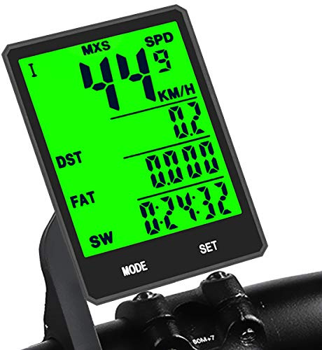 KASTEWILL Fahrradcomputer Kabellos Multi Funktionen Bike Kilometerzähler Wasserdicht Große LCD-Hintergrundbeleuchtung Display Fahrrad Computer für Fahrrad Mountainbike