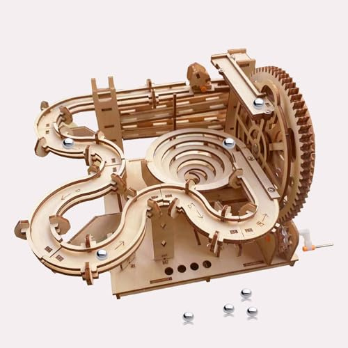 3D Holzpuzzle aus Marmor für Erwachsene – Handgefertigter mechanischer Puzzlebausatz mit Kurbel für Erwachsene ab 15 Jahren