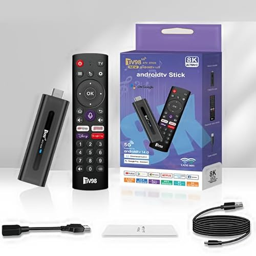 Android 14.0 TV Box,2025 Smart TV Stick Box, Streaming Stick 8K,RAM 2GB ROM 16GB Dual WiFi 2.4G/5.8G 10K HDR HD Smart Streaming Player Box für Fernseher